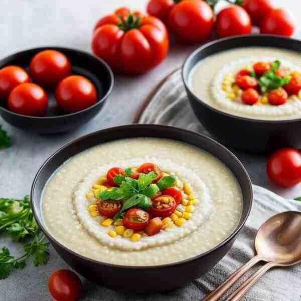 Кукурузная каша с помидорами